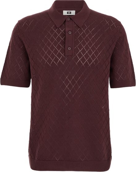 WE Fashion Heren regular fit polo met opengewerkt structuur
