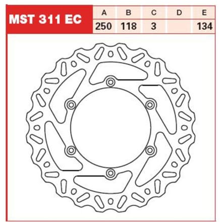 Remschijf TRW MST311EC, 1 Stuk