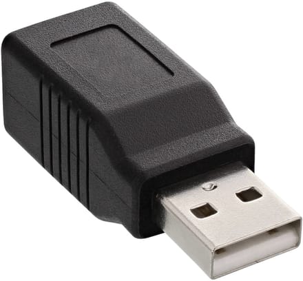 USB-A (m) - USB-B (v) adapter - USB2.0 / zwart