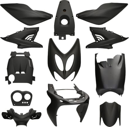 Kappenset MBK Nitro, Yamaha Aerox Mat zwart