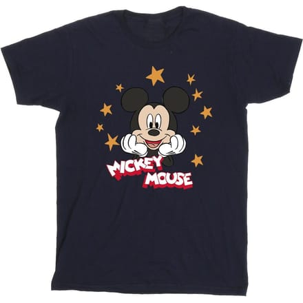 Disney Jongens Mickey Mouse Sterren T-Shirt (Marineblauw)