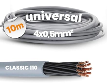 10 meter 4-aderige PVC-besturingskabel 4 x 0,5 mm² zonder beschermgeleider