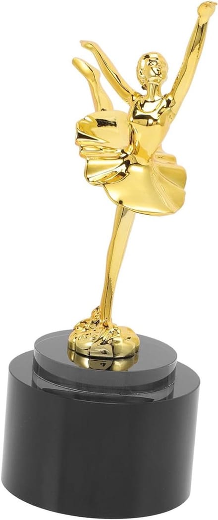 Dans Trofee Beker - Dansprijs Ballet - Competitie Beloning - Dansend Meisjesbeeld - 21 x 10 x 8 cm - Goudkleurig