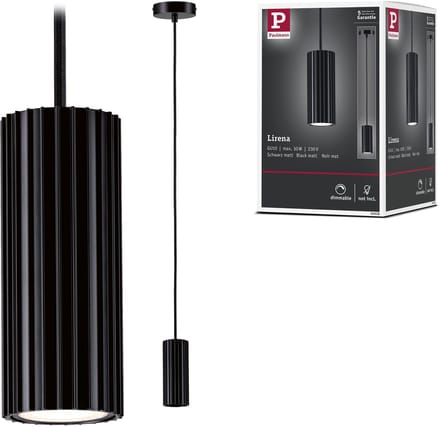 Hanglamp Lirena GU10 max. 10W Zwart mat Metaal