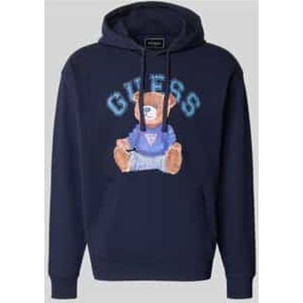 hoodie met labelprint en kangoeroezak