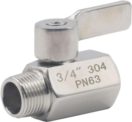 Kogelkraan DN20 - Mini Klep 3/4'' - Leidingen Afsluiten - Explosiebestendig Ontwerp - 3/4 inch - Zilverkleurig