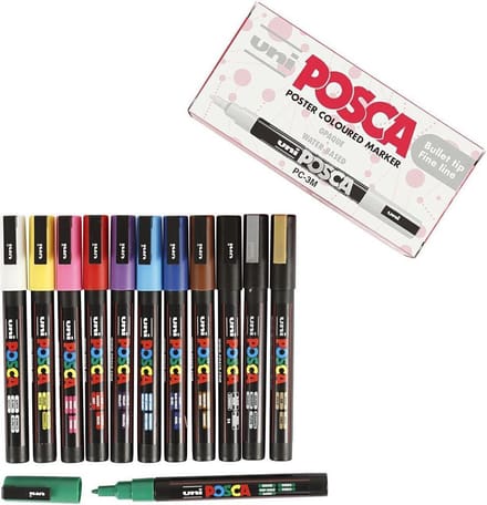Uni Posca Uni Posca Verfmarker 3M Set Multi 12 stuks
