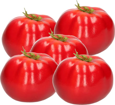 Esschert Design kunstfruit decofruit - 5x - tomaat/tomaten - ongeveer 6 cm - rood