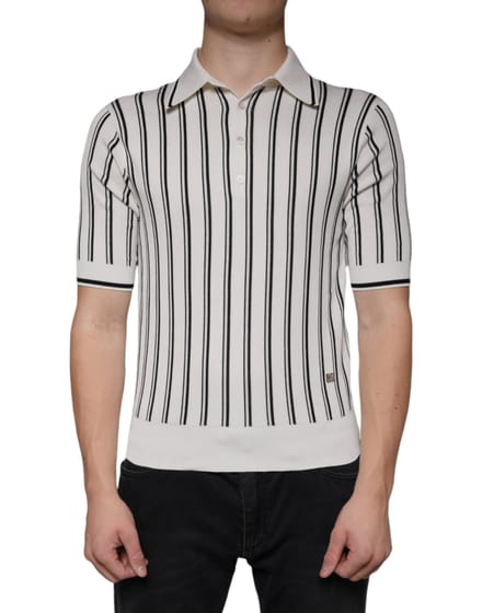 Gestreepte Gebreide Poloshirt