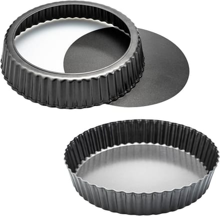 Bakvorm Set - Taartvorm Quiche - Diep Bakken - Verwijderbare Bodem - 2 Stuks - Zwart