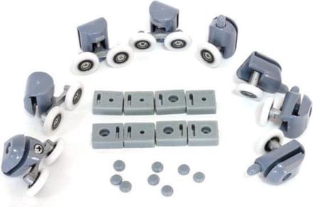 Douchecabine Wielen - 25mm - Hele set - Loopwielen katrollen - Reserve Wieltjes Geleiders Rollers