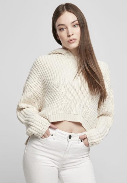 Urban Classics - Oversized Crop Hoodie - 3XL - Creme