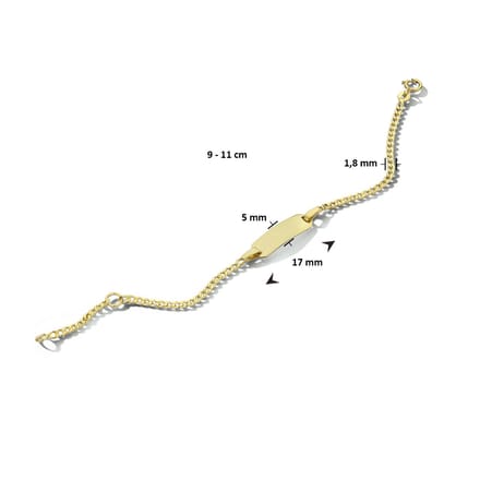 9k Graveerarmband Plaat 5,0 Mm  9 - 11 Cm