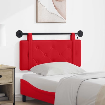 vidaXL - Hangend - hoofdbord - Met - LED-verlichting - Rood - Kunstleer