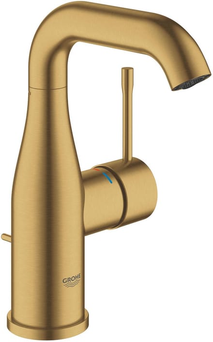 GROHE Essence Wastafelkraan - Medium uitloop - Met trekwaste - Cool sunrise geborsteld (mat goud) - 23462GN1