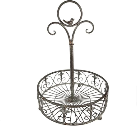 Clayre & Eef Opbergmand Ø 33x49 cm Grijs Groen IJzer