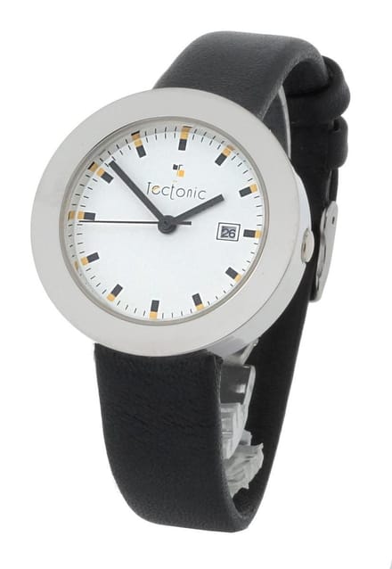 TECTONIC 41-1105-14 Horloge - Leer - Zwart - Ø 31 mm