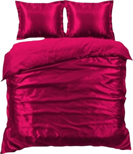 Beauty Silk Dekbedovertrek - 200x200/220 - Glans Satijn - Bordeaux Rood