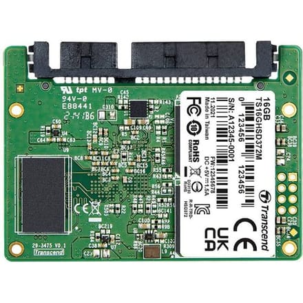 Transcend HSD372M 16 GB Half-Slim SSD industriële harde schijf SATA III Industrial TS16GHSD372M