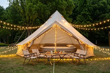 REDOM - Kampeertent - Waterdicht En Ventilerend - Voor Kamperen - Polyester - Beige - 300 X 300 X 200 Cm