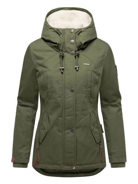 Marikoo dames winterjas met teddyfleece voering & capuchon