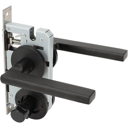 2 STUKS Deurklink RVS Impactpreventie Heavy Duty Sleutelinvoer Handgrepen voor Thuis black