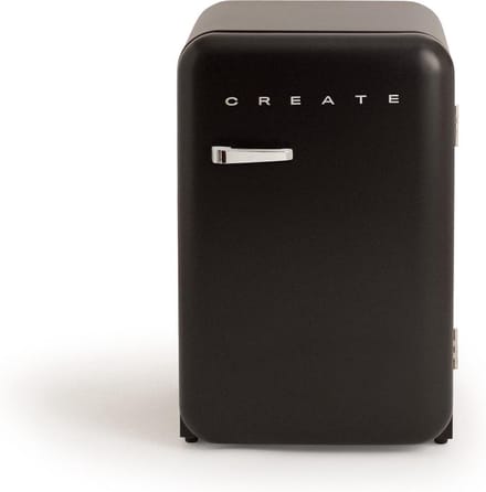 CREATE - Koelkast in retrostijl - Zwart - Handvat Zilver - FRIDGE RETRO 107L