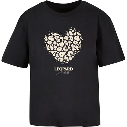 Merchcode Dames-T-shirt Ladies Leopard Heart Everyday Tee MP502902