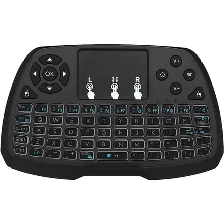 2,4 GHz draadloze toetsenbord-touchpad-muis Handheld afstandsbediening voor Android TV BOX Smart TV PC EN zwart