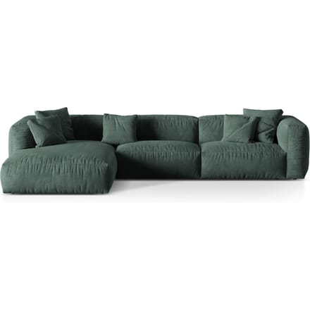 3-zits hoekbank Martina links velvet | Micadoni