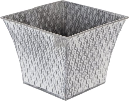 Zinken pot met diamantpatroon, H15cm