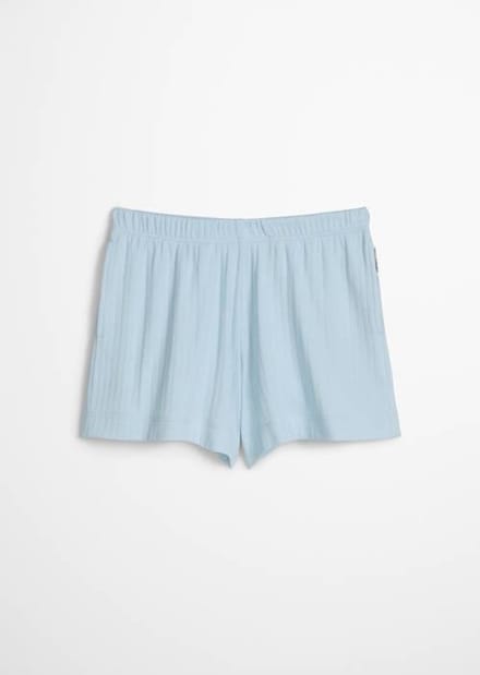 MARC O’POLO lounge shorts blauw geribde katoen (xs)