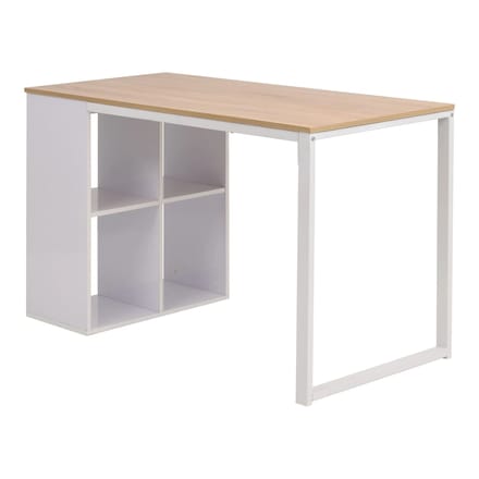 vidaXL - Schrijftafel - 120x60x75 - cm - eikenkleur - en - wit