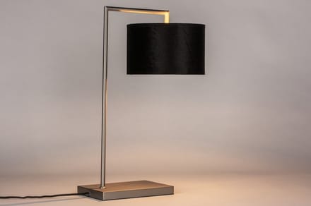 Lumidora Tafellamp 31078 - BRED - E27 - Zwart - Goud - Staalgrijs - Metaal