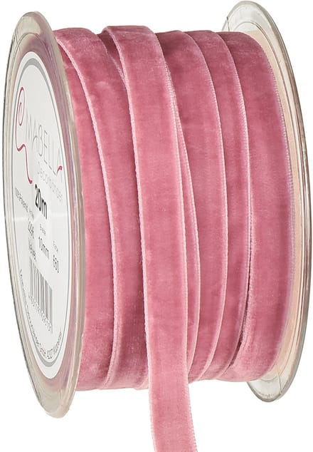 Fluwelen lint decoratief lint fluwelen lint oudroze 10mm 20m