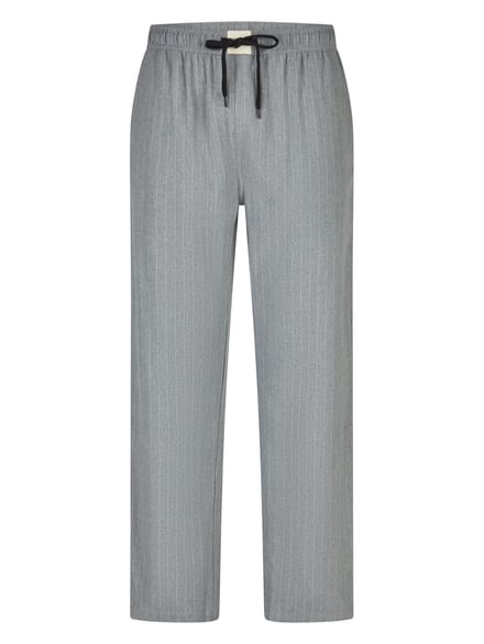 Phil & Co Lange Heren Pyjama Set Met Flanellen Pyjamabroek Grijs - Maat M