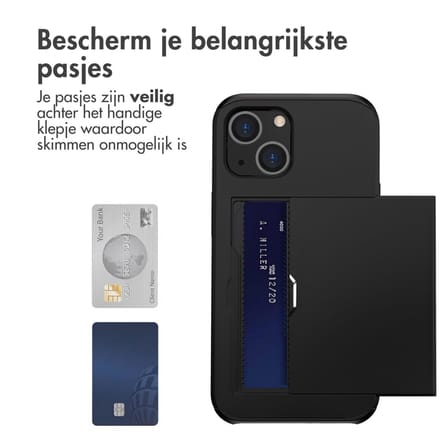 imoshion Hoesje met Pasjeshouder - Geschikt voor Apple iPhone 13 - Zwart