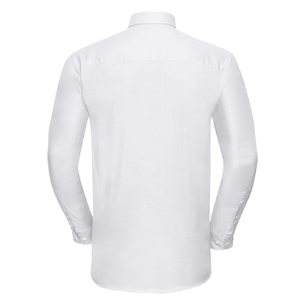 Russell Heren Oxford Easy-Care overhemd met lange mouwen (Wit)
