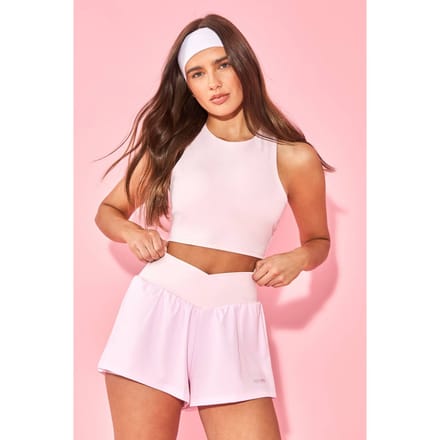 Dames DSGN Studio Wrap Taille Hardloop Short | Marshmallow Pink | Maat: Medium