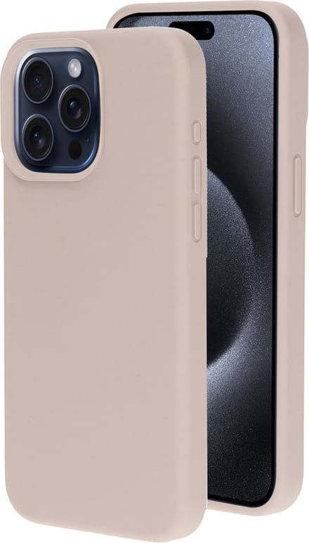 Mobiparts hoesje geschikt voor de Apple iPhone 15 Pro Max - Siliconen - Beige Roze