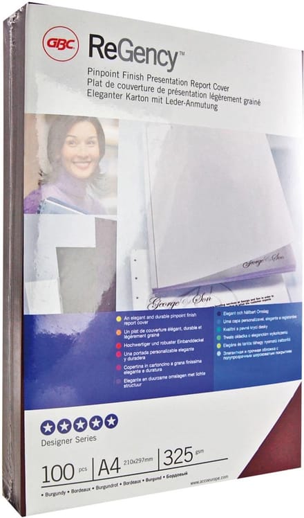 GBC omslagen Regency ft A4, pak van 100 stuks, 325 micron, zwart