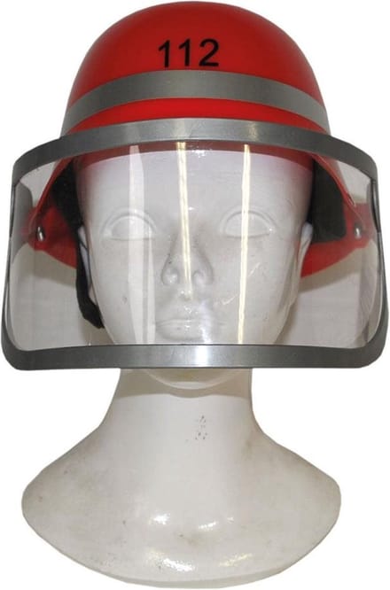 Brandweerhelm volwassen rood - met scherm