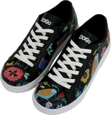 DOGO Ace Dames Sneakers - Flowers & Birds BLACK 40