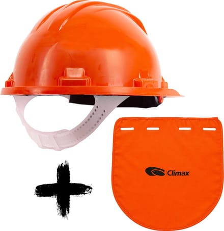 Climax Oranje Bouwhelm met Nekbescherming - Nekflap met Veiligheidshelm