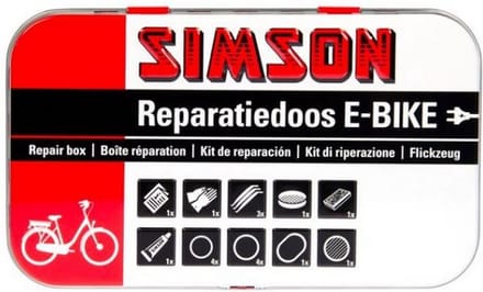 reparatiedoos E-bike aluminium rood/wit 14-delig