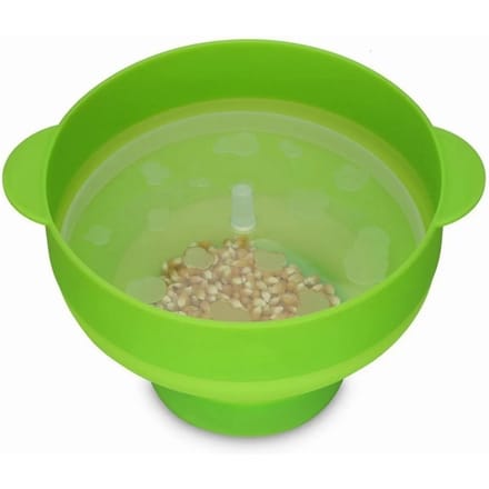 Popcorn Popper en Silicone pour Micro-ondes Bol Pliable en Silicone pour Popcorn avec Couvercle à Poignée beige