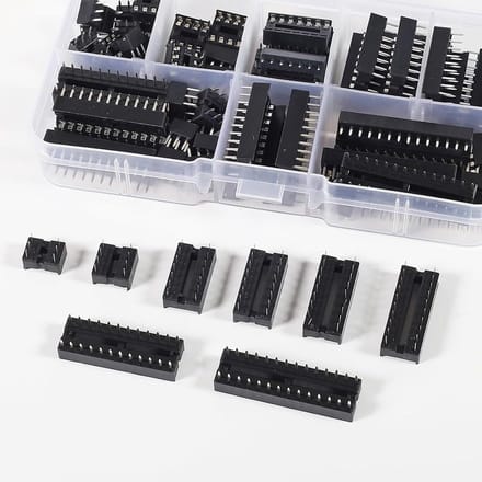 IC Sokkel Set - Component Houders - Elektronica Projecten - 66 Delige Set - 2.54mm Raster - Zwart