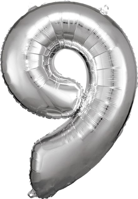 Amscan Folieballon Cijfer 9 Junior 63 X 86 Cm Zilver