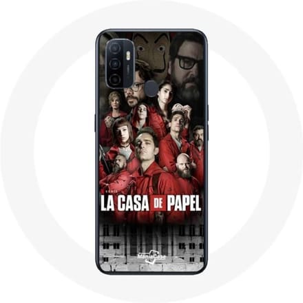 Oppo A53 hoesje La casa de papel geeft karakters weer