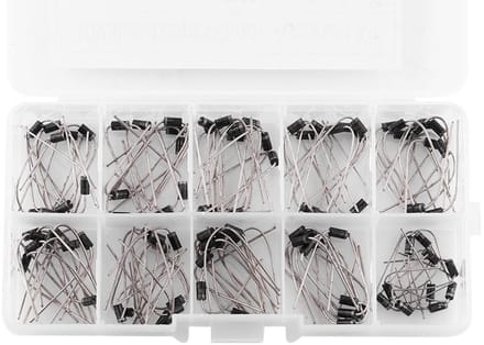 Dailygoods - 100-delige Gelijkrichterdiodeset met Opbergdoos